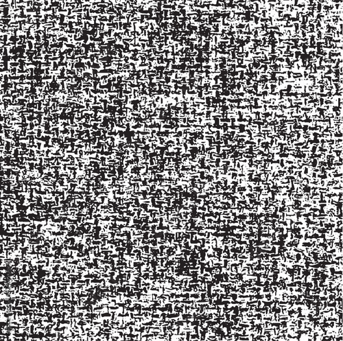 Vector fabric texture. Distressed texture of weaving fabric. Grunge background. Abstract halftone vector illustration. Overlay to create interesting effect and depth. Black isolated on white. EPS10.