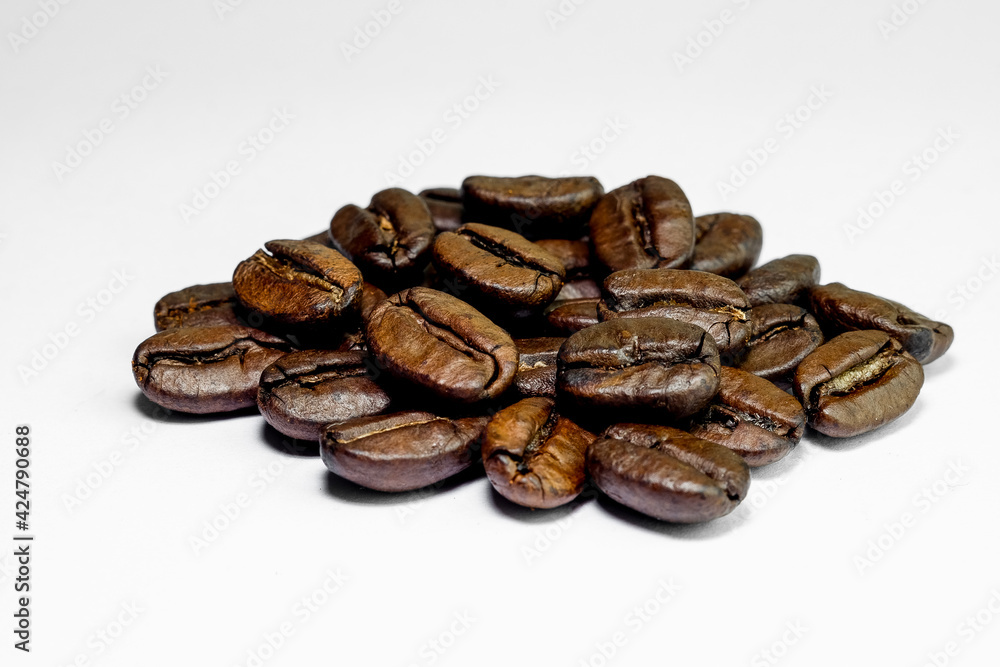 coffee in beans on a white background coffee in beans on a white background