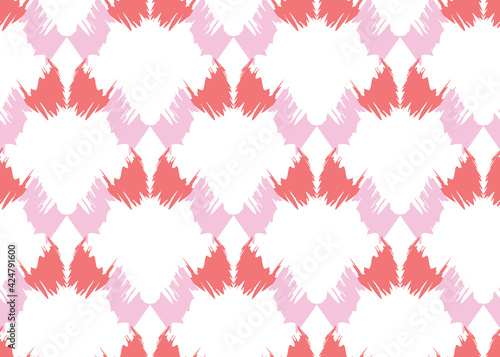 Vector texture background  seamless pattern. Hand drawn  red  pink  white colors.