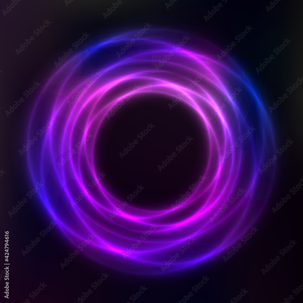 Vector background of neon geometric shapes, round frame, abstract background, wallpaper Vector background of neon geometric shapes, round frame, abstract background, wallpaper