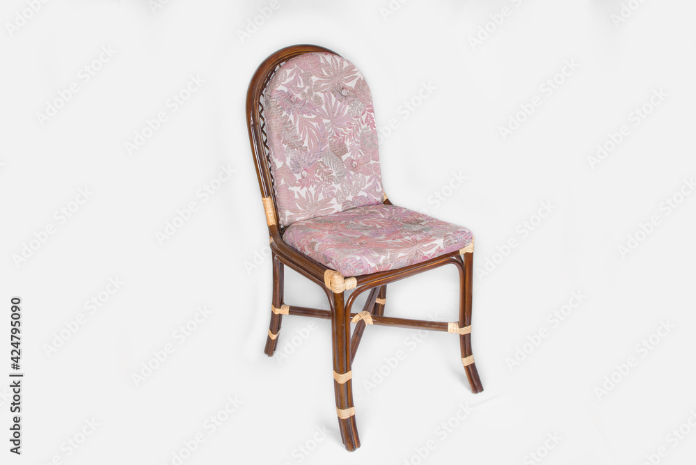 Rattan chair on a white background