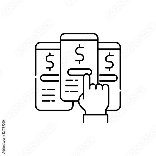Choice of tariff plan color line icon. Pictogram for web page, mobile app