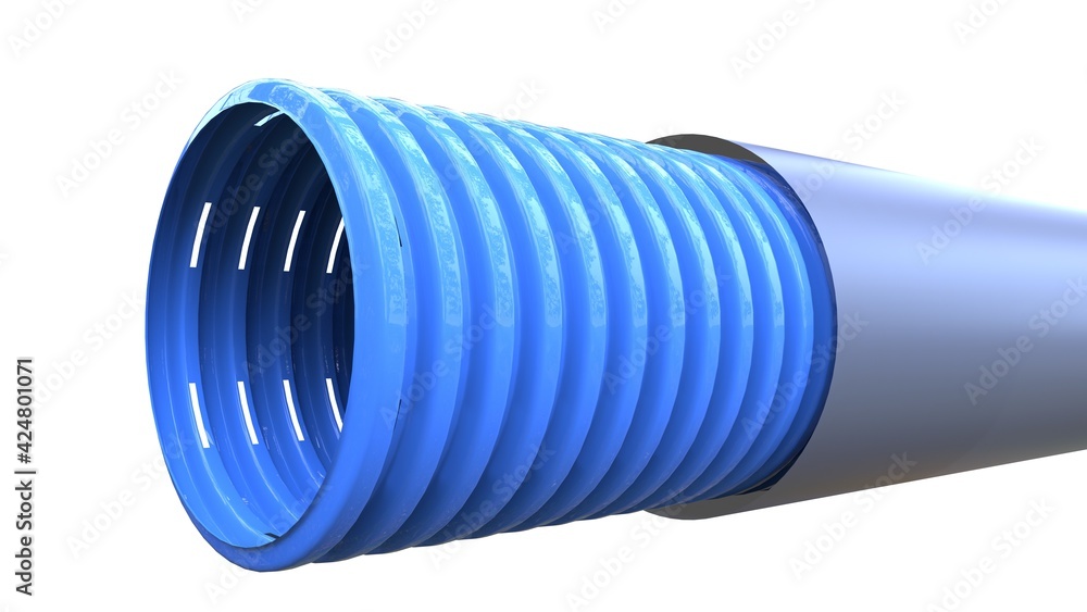 drain tube structure scheme, isolated industrial 3D illustration drain tube structure scheme, isolated industrial 3D illustration