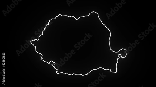 Map of Romania, Romania outline, Animated close up map of Romania photo