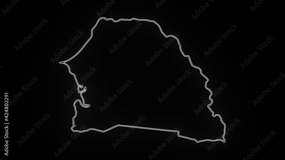 Map of Senegal, Senegal outline, Animated close up map of Senegal Map of Senegal, Senegal outline, Animated close up map of Senegal
