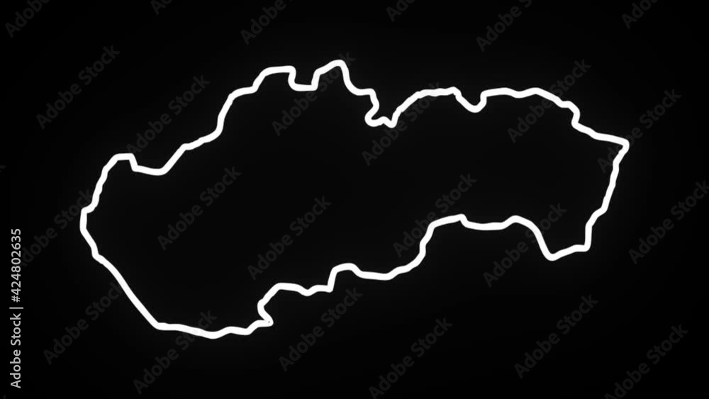 Map of Slovakia, Slovakia outline, Animated close up map of Slovakia Map of Slovakia, Slovakia outline, Animated close up map of Slovakia