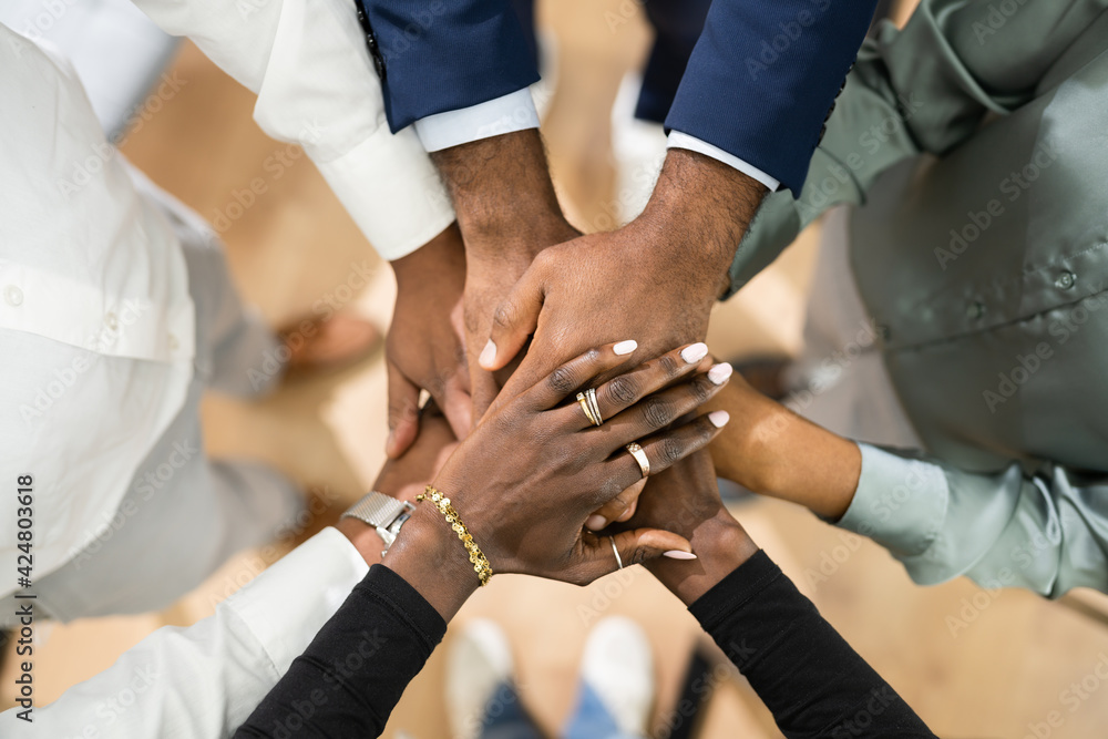 Fototapeta premium African Business Team Hands