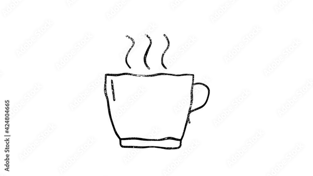 Coffee icon in hand draw style. Motion graphics Coffee icon in hand draw style. Motion graphics