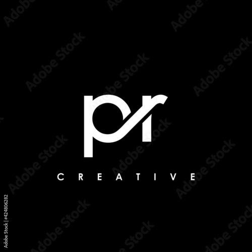 PR Letter Initial Logo Design Template Vector Illustration