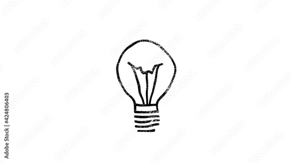 Idea icon in hand draw style. Motion graphics Idea icon in hand draw style. Motion graphics
