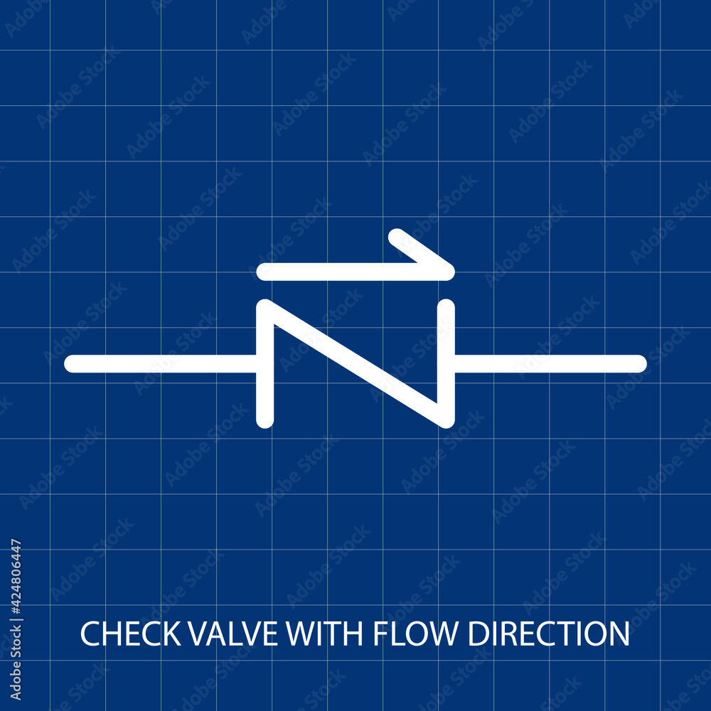 CHECK VALVE WITH FLOW DIRECTION VECTOR SYMBOL OF PUMPING SYSTEM ...