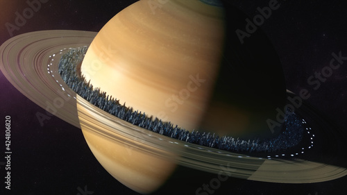 Fotografi Planet Saturn in outer space