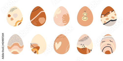 Happy Easter set. Painted eggs for Easter. Design template for cards, invitations and other concepts