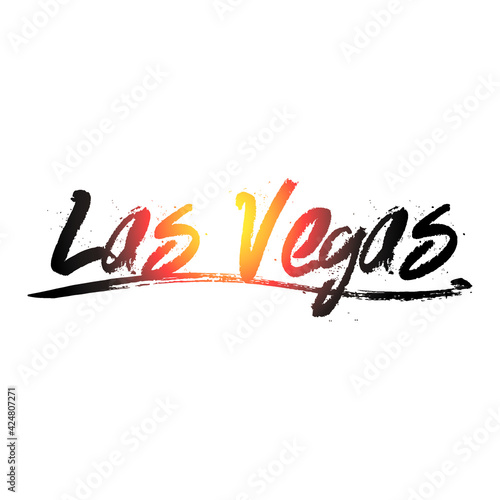 Colorful las vegas graffiti text vector