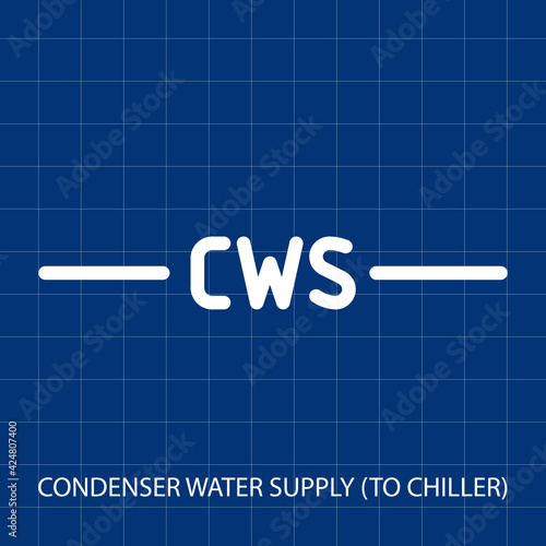 CONDENSER WATER SUPPLY (TO CHILLER) VECTOR SYMBOL OF PUMPING SYSTEM MECHANICAL SYSTEM