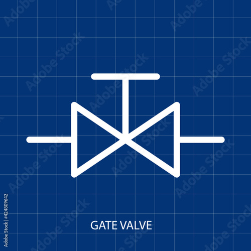 GATE VALVE VECTOR SYMBOL OF PUMPING SYSTEM MECHANICAL SYSTEM