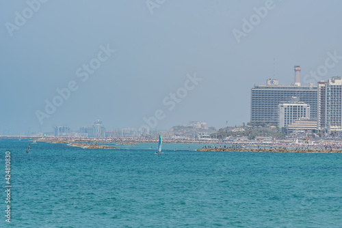 Panoramic views of the coast and the bay of Tel Aviv