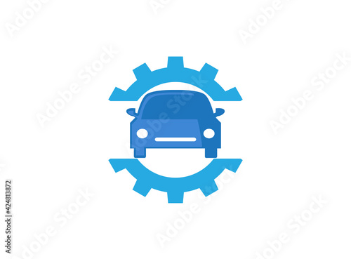 car mecanic gear logo design repairation vehicle symbol