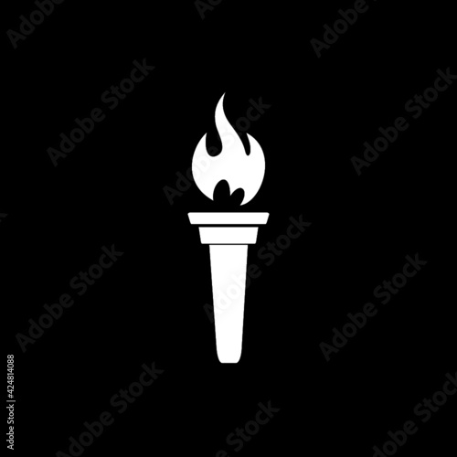 Torch icon isolated on dark background