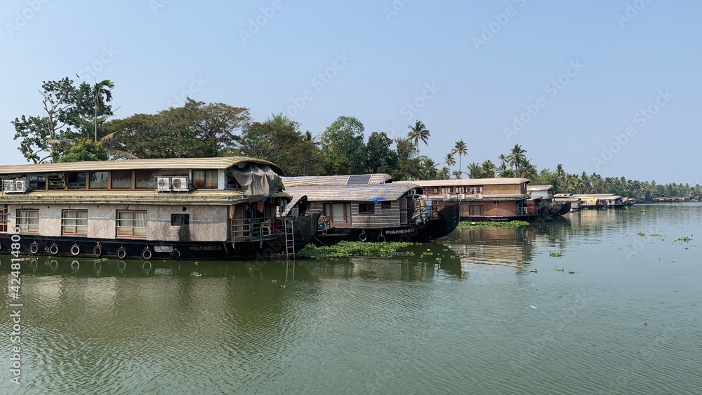 Kerala house boat in India. A well spent day in God