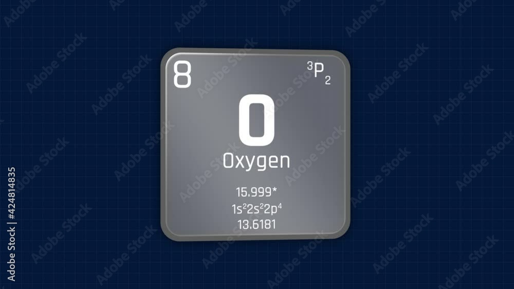 Oxygen or O Element Periodic Table Animation on Grid Background and Green Screen Oxygen or O Element Periodic Table Animation on Grid Background and Green Screen