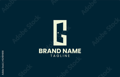 Letter G Building Door Logo Design Vector Template