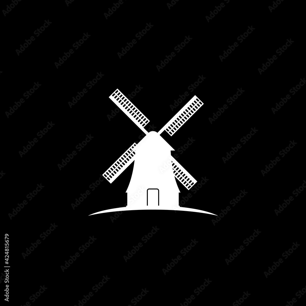 Windmill icon isolated on dark background Windmill icon isolated on dark background