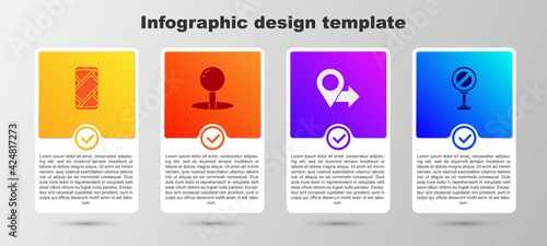 Set City map navigation, Push pin, Location and Stop sign. Business infographic template. Vector