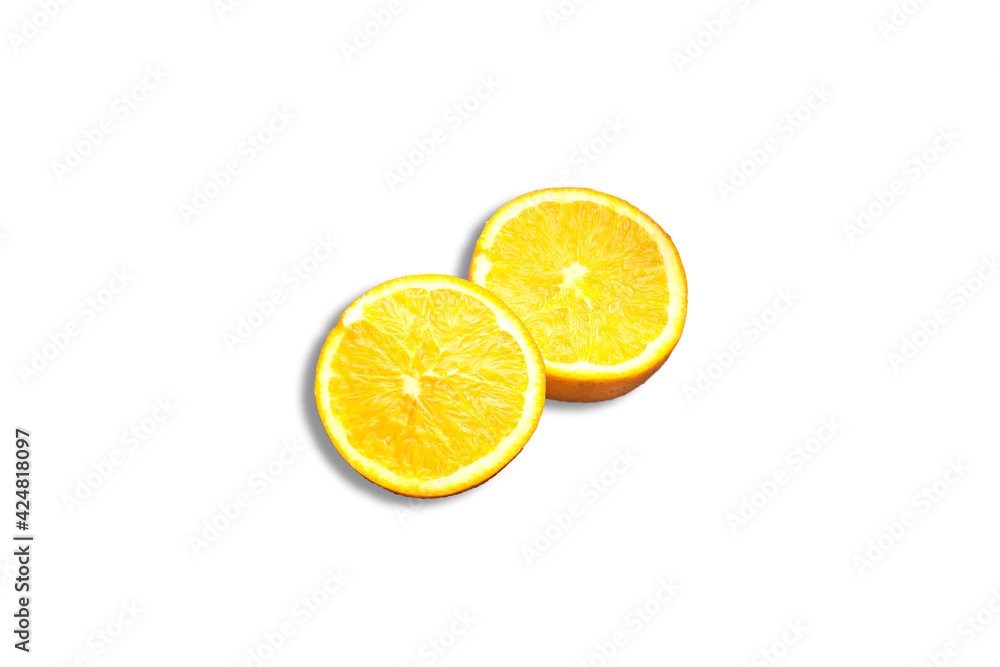 Slice of orange isolated on white background Slice of orange isolated on white background