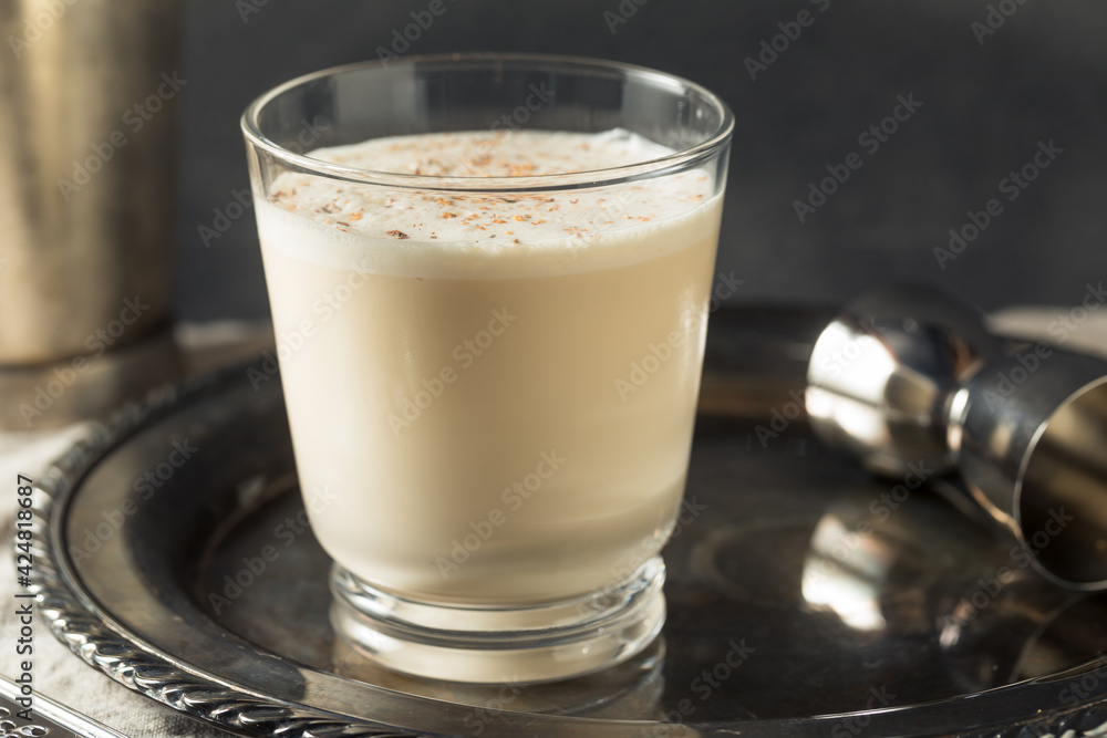 Homemade Boozy Brandy Milk Punch Cocktail Homemade Boozy Brandy Milk Punch Cocktail