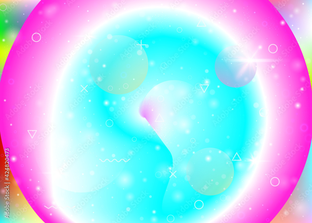 Fototapeta premium Holographic background with vibrant rainbow gradients. Dynamic fluid. Cosmos hologram.