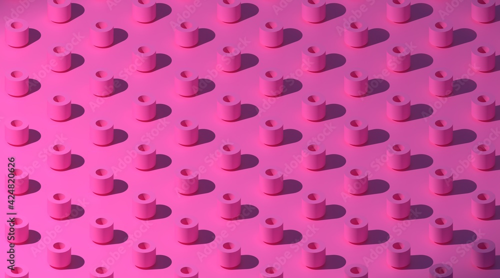 Pink pattern, abstract tubes, cylinders 3d render background Pink pattern, abstract tubes, cylinders 3d render background