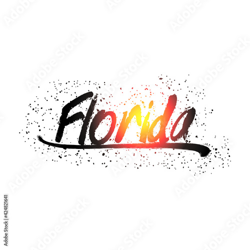 Colorful florida graffiti text vector