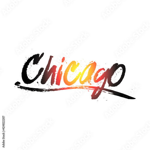 Colorful chicago graffiti text vector