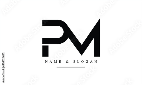 PM, MP, P, M abstract letters logo monogram