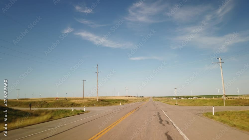 Slow Motion Summer Driving Scenery Across Plains of Alberta Slow Motion Summer Driving Scenery Across Plains of Alberta