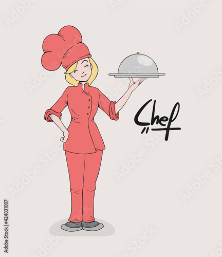 Woman chef draw