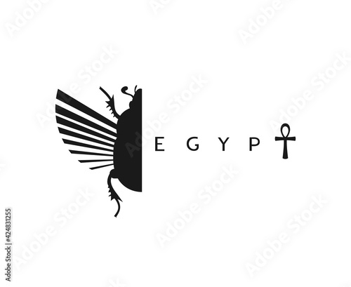 Creative design of egyptian scarab illustration