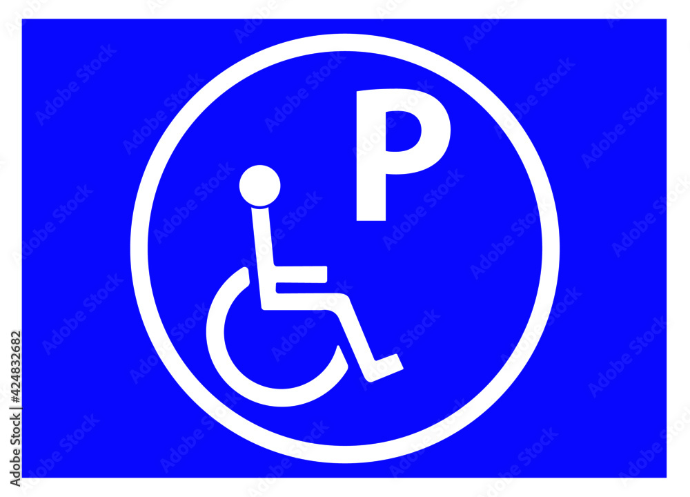 Disabled Parking Symbol Sign, Vector Illustration, Isolate On White Background Label. EPS10 Disabled Parking Symbol Sign, Vector Illustration, Isolate On White Background Label. EPS10