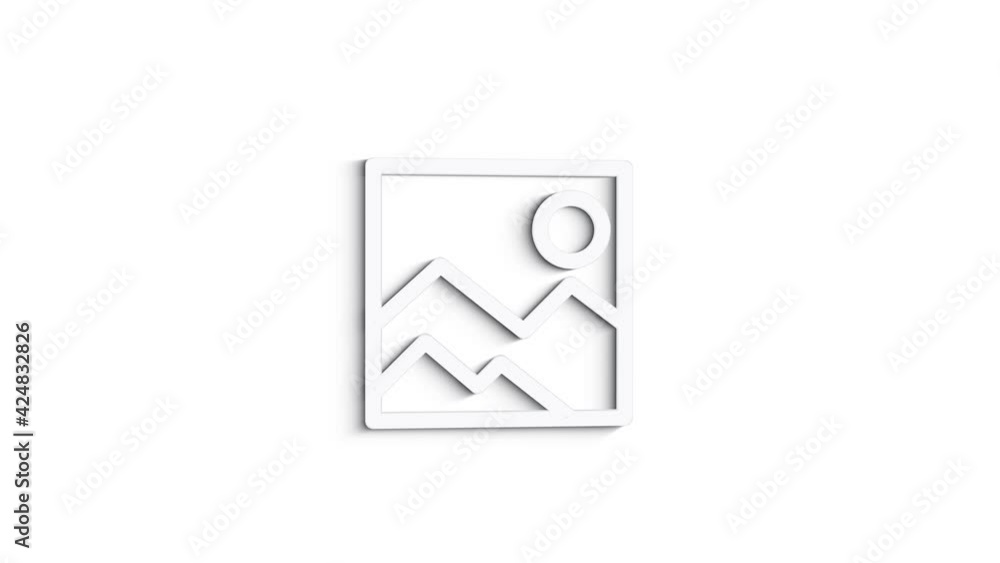 3D Line Icon album Animation on white background. 4k 3D Line Icon album Animation on white background. 4k