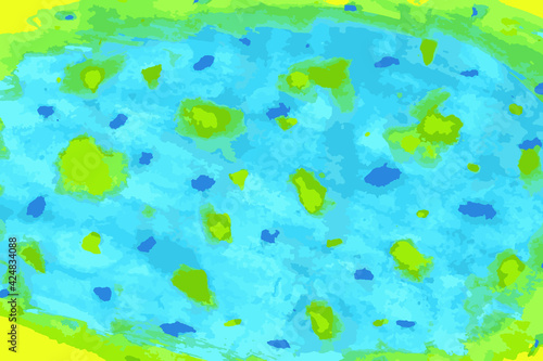 Abstract blue green background. Watercolor illustration.