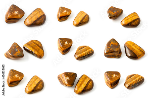 collection of stone mineral Tiger's eye