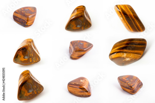 collection of stone mineral Tiger's eye