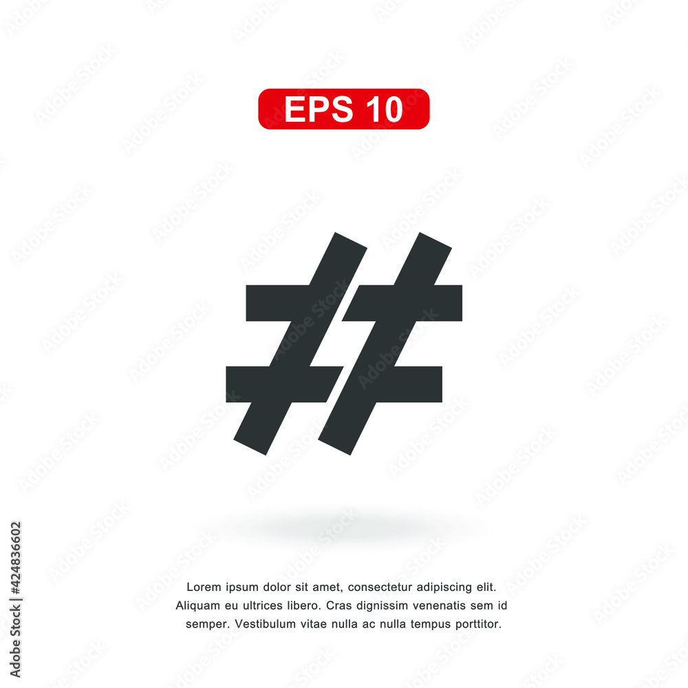 Fototapeta premium web icon hastag sign isolated on white background. Simple vector illustration.