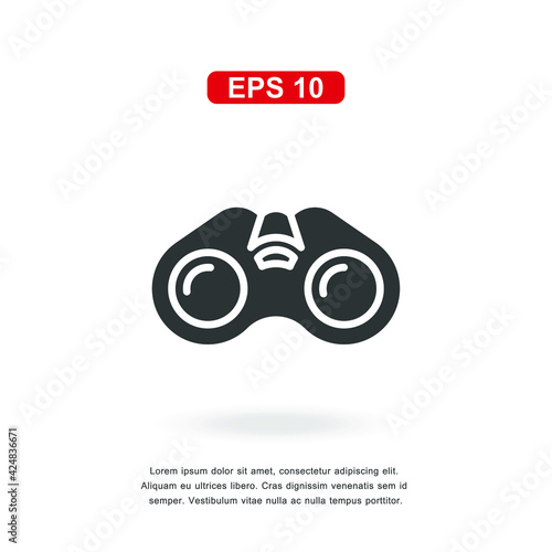 web icon binoculars sign isolated on white background. Simple vector illustration.