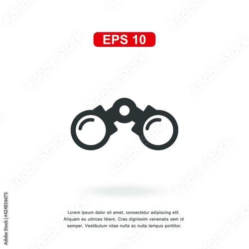 web icon binoculars sign isolated on white background. Simple vector illustration.
