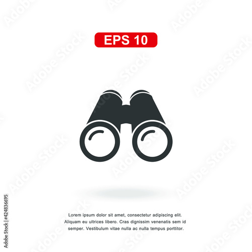 web icon binoculars sign isolated on white background. Simple vector illustration.