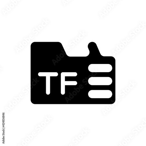 Trans-Flash or secure digital card icon design on white background