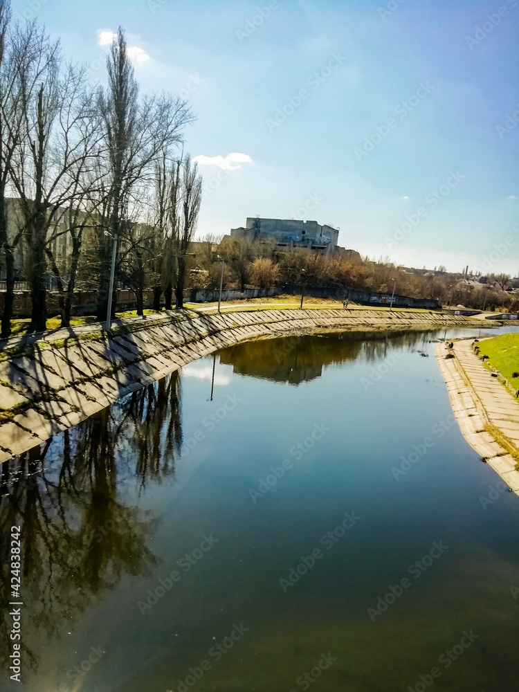 Fototapeta premium River in the city top view