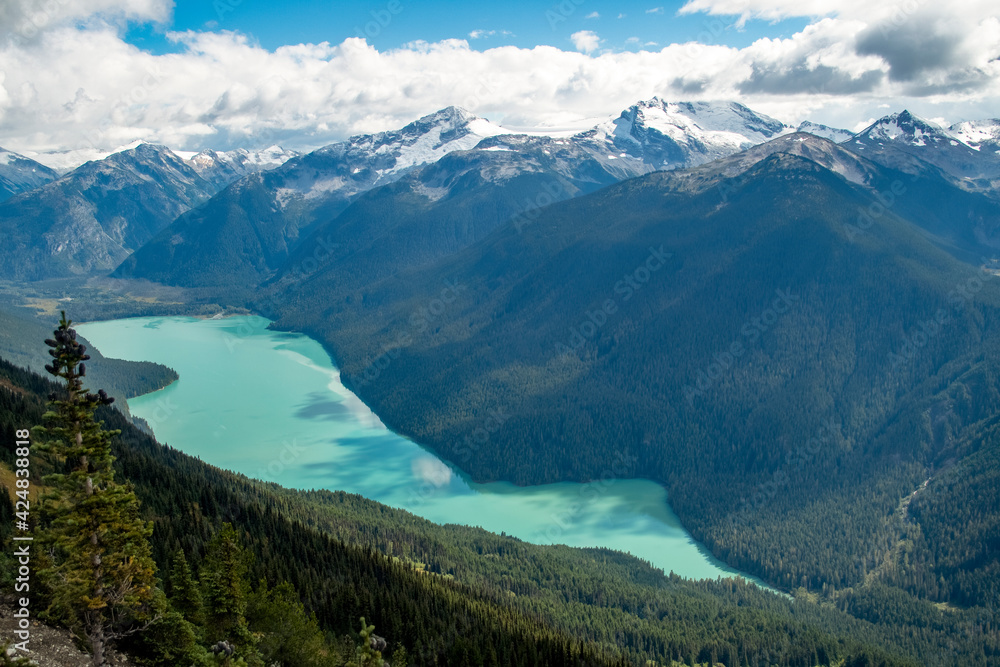 Green lake in Canadian Rockies